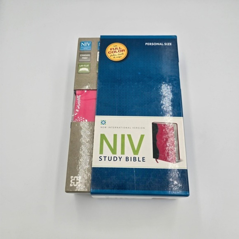 New NIV Study Bible Personal Size Charcoal Pink Italian‎ Duo Tone Zondervan